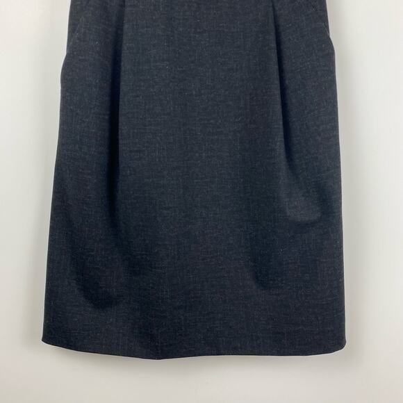 Madewell Ponte V-Neck Dress Leather Charcoal Gray Women’s Size 2 - Picture 5 of 12